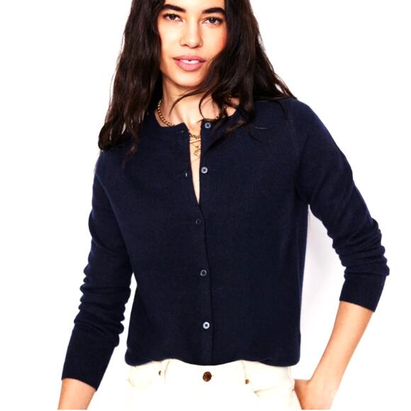 Boden Navy Blue Cashmere Sweater Cardigan | Size S - Picture 4 of 7